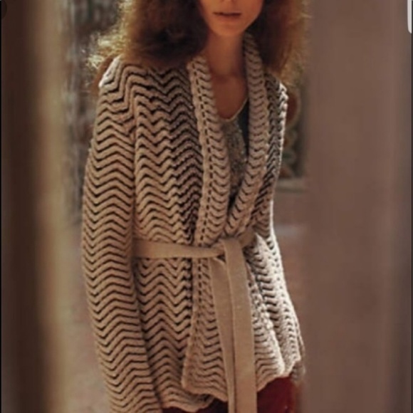 Anthropologie Sweaters - ANTHRO MOTH FILAMENTOUS CARDIGAN CHEVRON CREAM